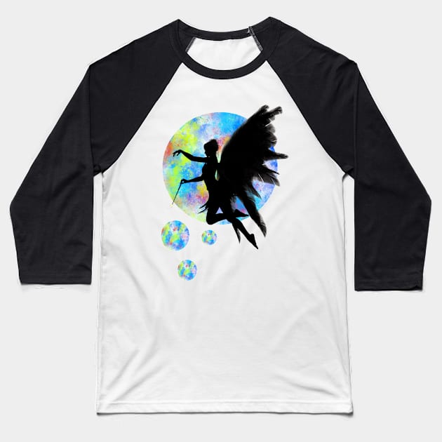 Fairy Fantasy Abstract Baseball T-Shirt by jhsells98